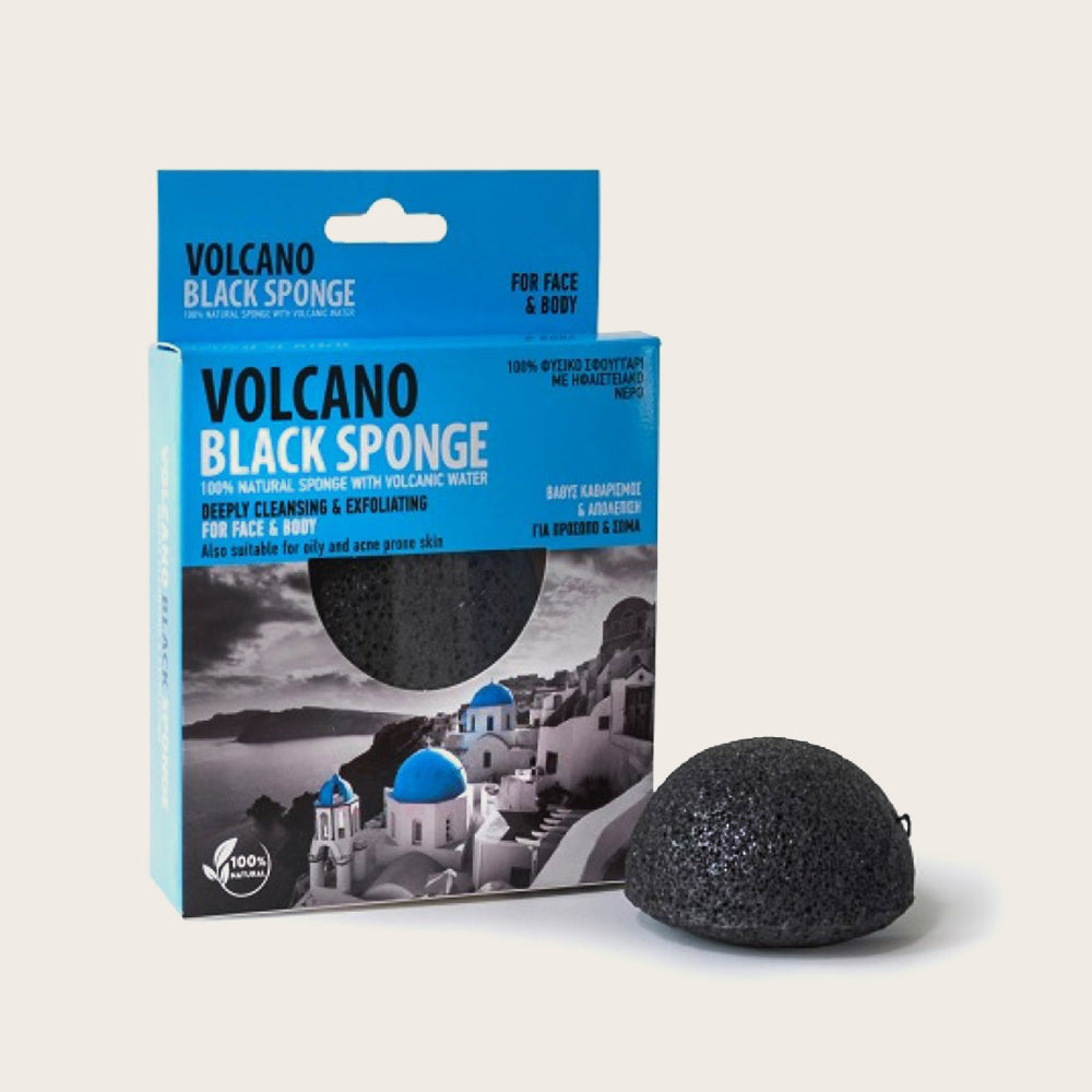 Face Exfoliation - Volcano black sponge mini by Santo Volcano Spa – Santora